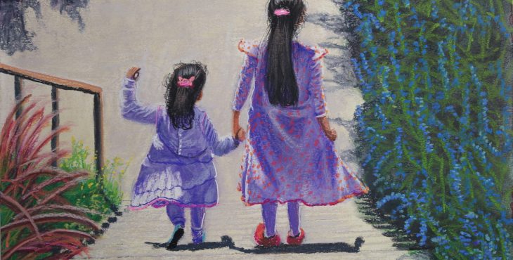 Two sisters at Shabat morning walk, Jerusalem, Israel. 11 Jan 2019 שתי אחיות בטיול שבת בבוקר, ירושלים, ישראל.